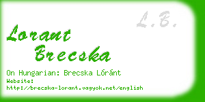 lorant brecska business card