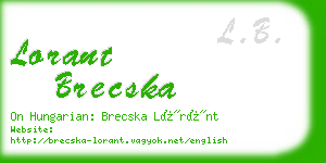 lorant brecska business card